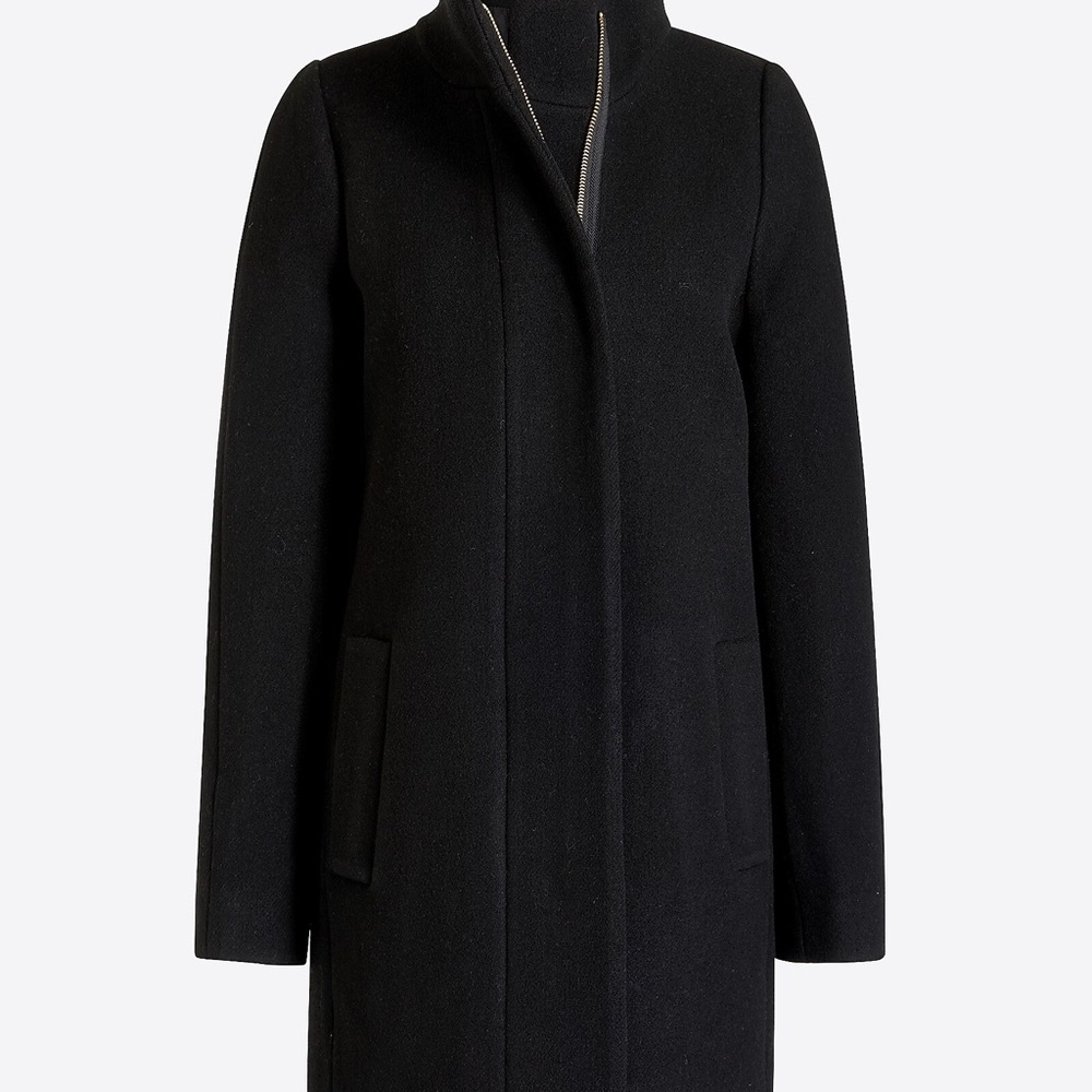 Black JCrew Factory City Coat Wool Blend